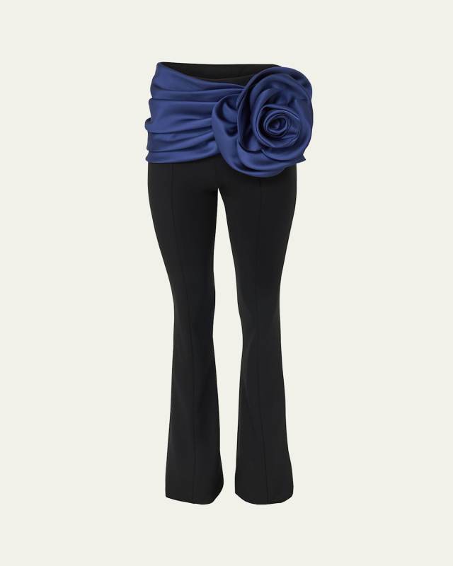 Draped Flower Bootcut Pants